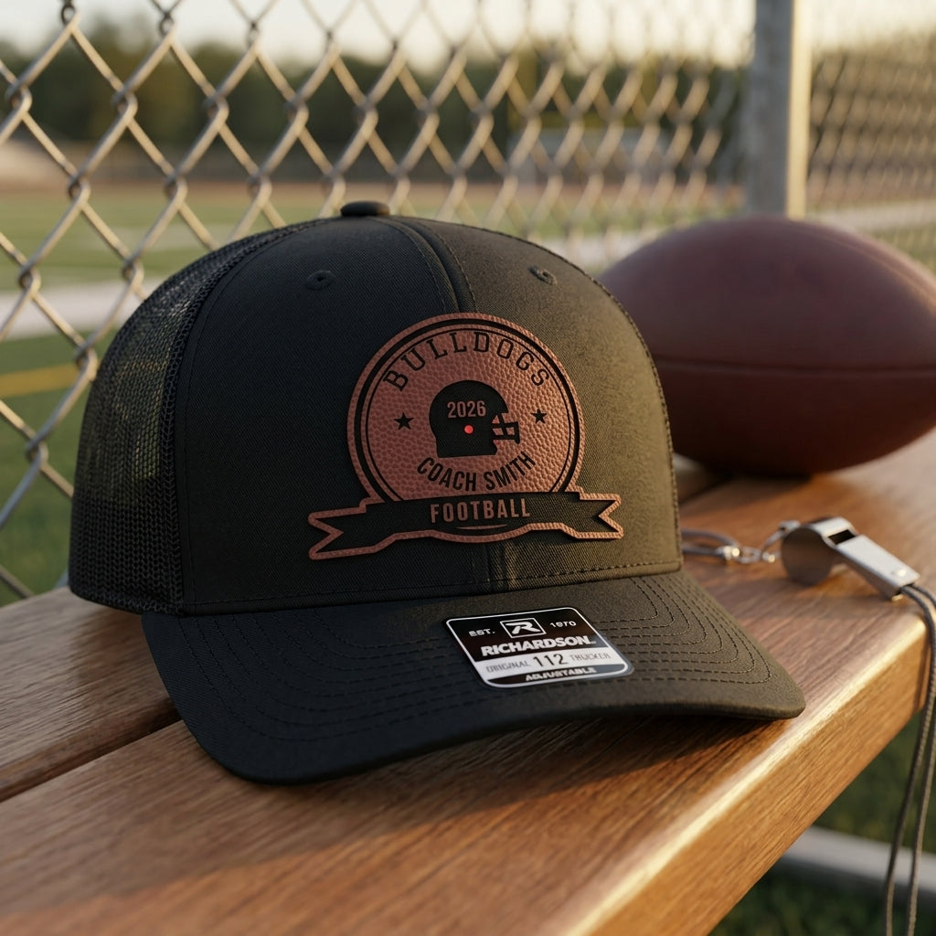 personalized football coach gift trucker cap with team name