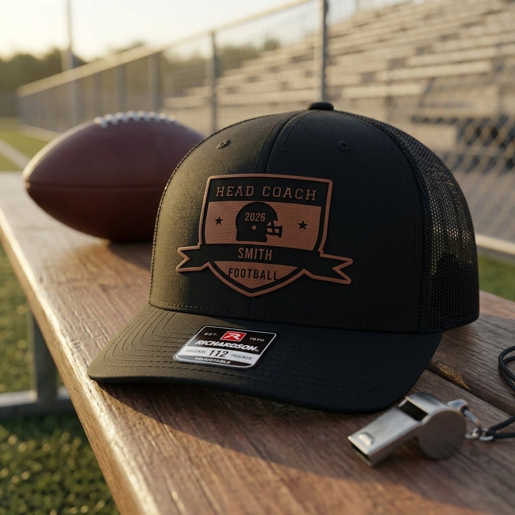 personalized football coach gift hat with coordinator title