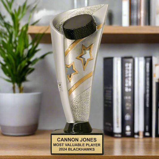 Personalized Hockey Player Trophy, Banner Style Hockey Award for Hockey Players, Coaches and Hockey Teams