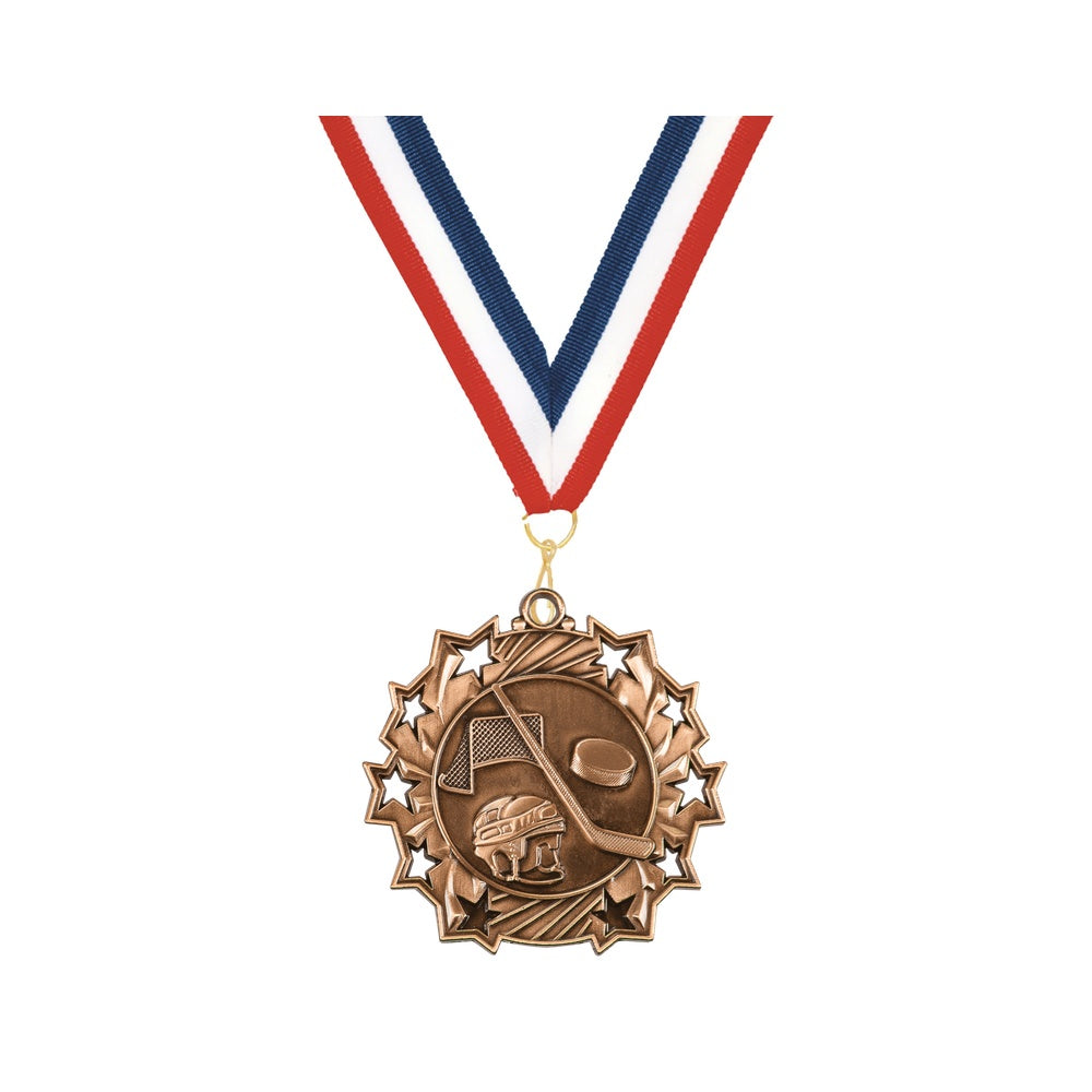 Personalized Hockey Team Medals, Hockey Player Medallions with Neck Ribbon, Hockey Player Awards for Players and Coaches -...