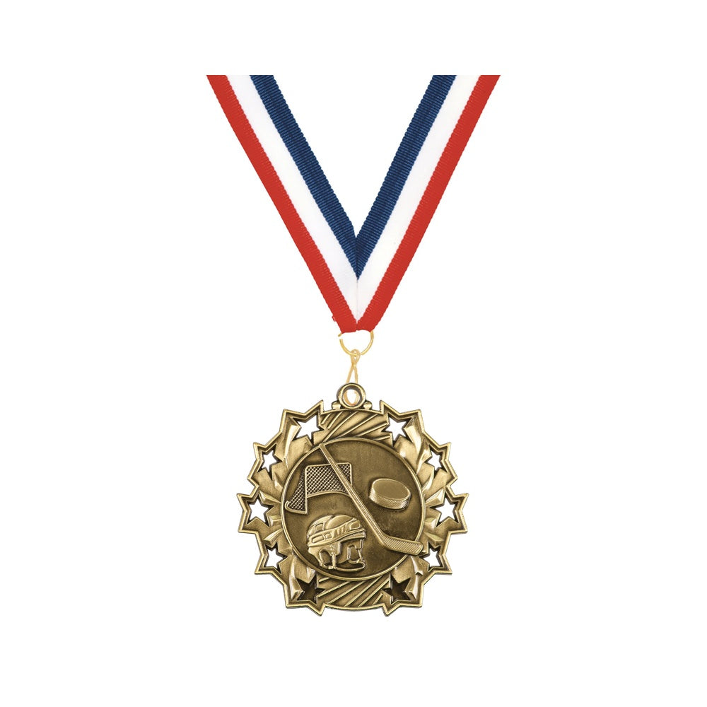 Personalized Hockey Team Medals, Hockey Player Medallions with Neck Ribbon, Hockey Player Awards for Players and Coaches -...