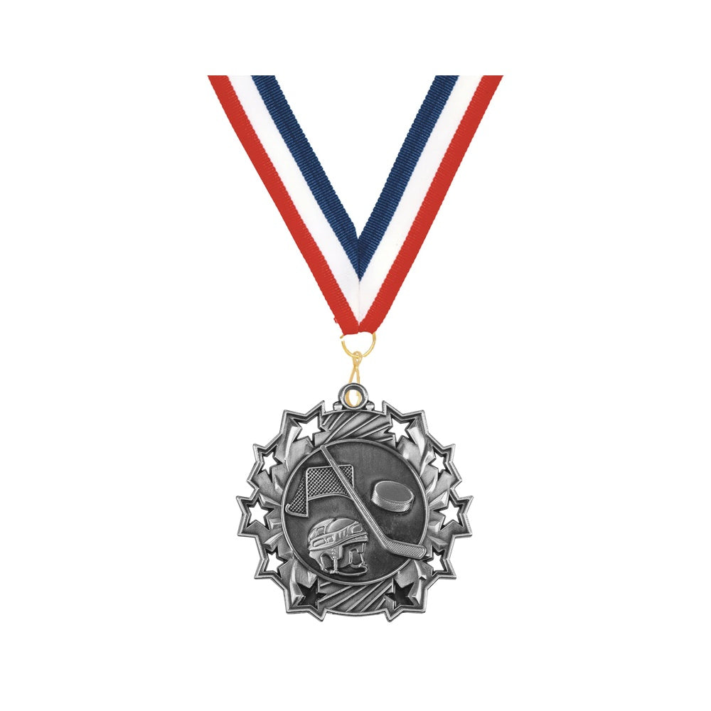 Personalized Hockey Team Medals, Hockey Player Medallions with Neck Ribbon, Hockey Player Awards for Players and Coaches -...