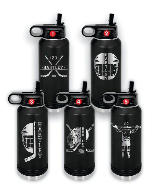 Hockey Team Water Bottles, Logo Bottles for Hockey Teams, Hockey Player Bottle, Bottles for Hockey Teams, Sports bottle for hockey, Personalized Hockey Water Bottles
