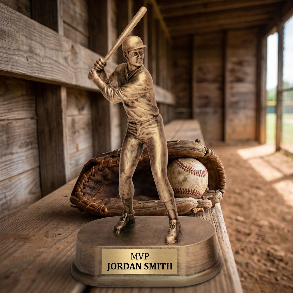 Personalized Baseball Trophy 9" - Custom Engraved JDS for Team, Coach & MVP - View 3