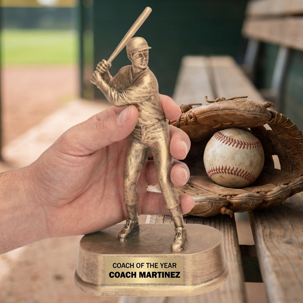 Personalized Baseball Trophy 9" - Custom Engraved JDS for Team, Coach & MVP - View 5