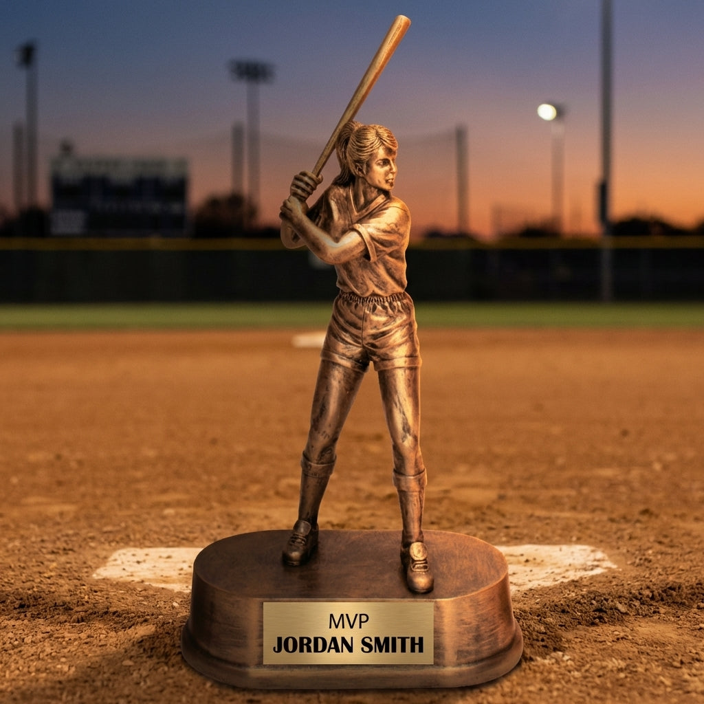 Personalized Softball Trophy 9.25" - Custom Engraved JDS for Team, Coach & MVP - View 3