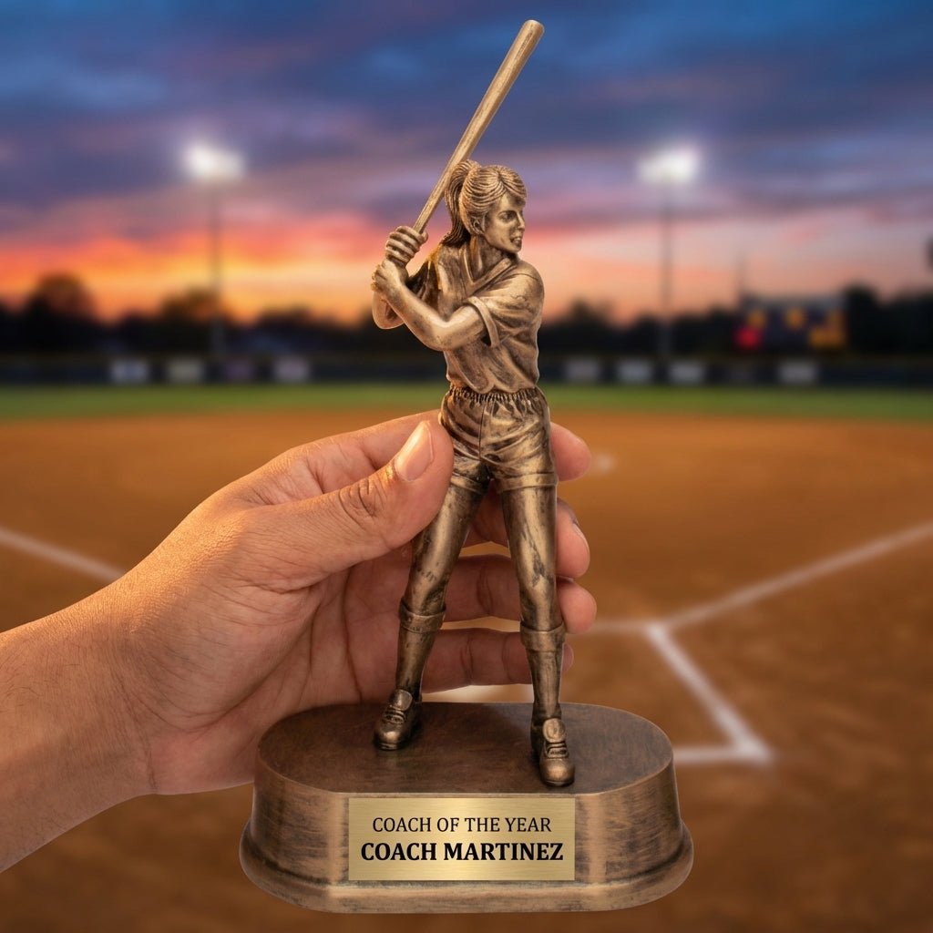 Personalized Softball Trophy 9.25" - Custom Engraved JDS for Team, Coach & MVP - View 5