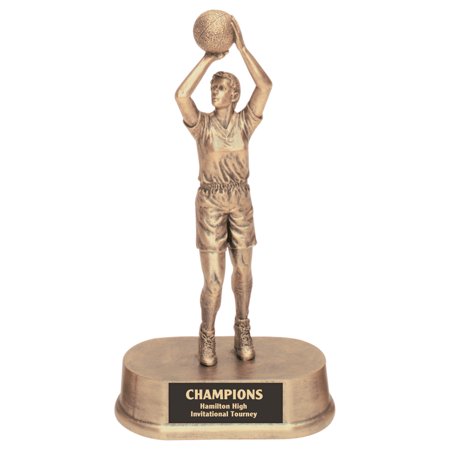 Personalized Basketball Trophy 9.25"/9.5" - Custom Engraved RESIN 9.25" for Team, Coach & MVP Awards - View 1