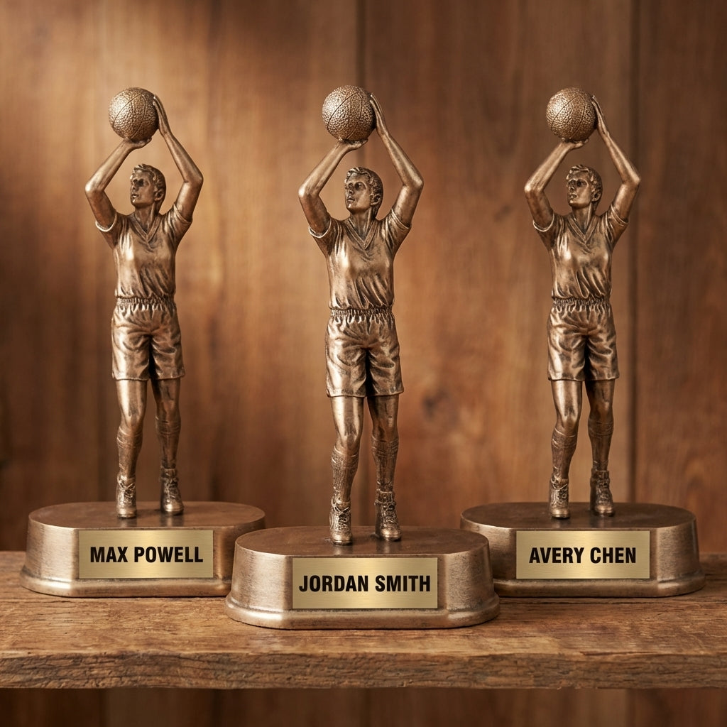 Personalized Basketball Trophy 9.25"/9.5" - Custom Engraved RESIN 9.25" for Team, Coach & MVP Awards - View 4