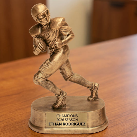 Personalized Football Trophy 7.75" - Custom Engraved JDS for Team, Coach & MVP - View 2