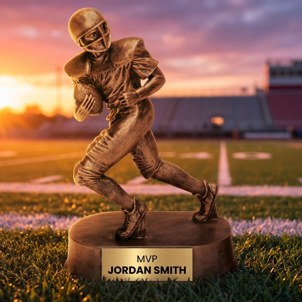 Personalized Football Trophy 7.75" - Custom Engraved JDS for Team, Coach & MVP - View 3