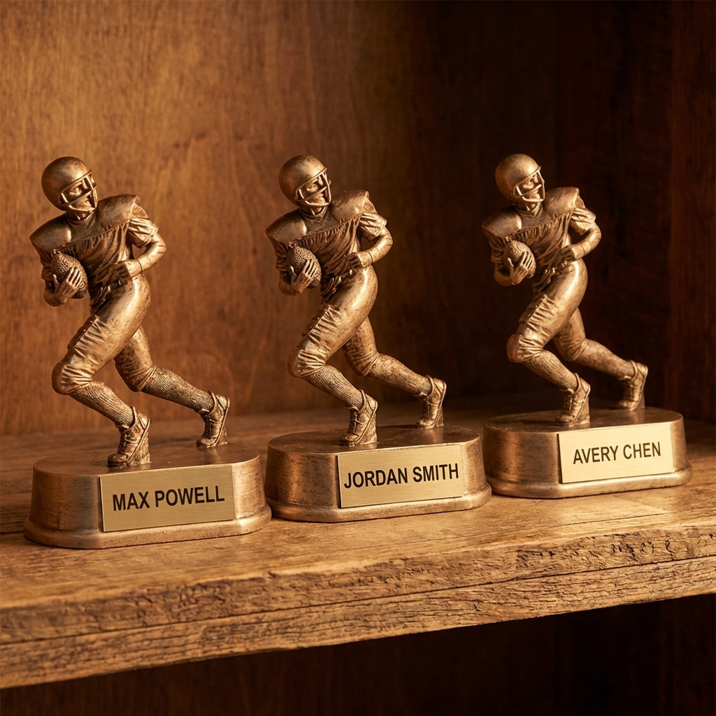 Personalized Football Trophy 7.75" - Custom Engraved JDS for Team, Coach & MVP - View 4