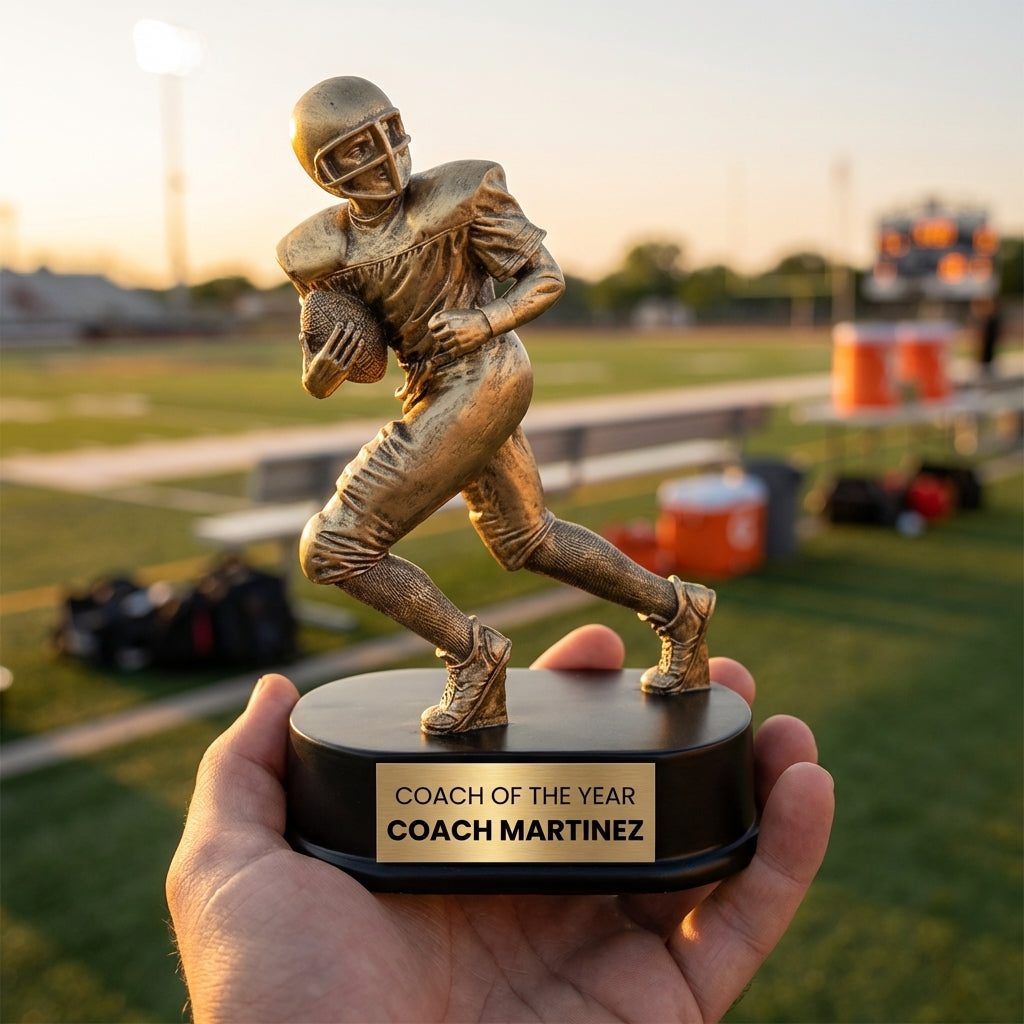 Personalized Football Trophy 7.75" - Custom Engraved JDS for Team, Coach & MVP - View 5