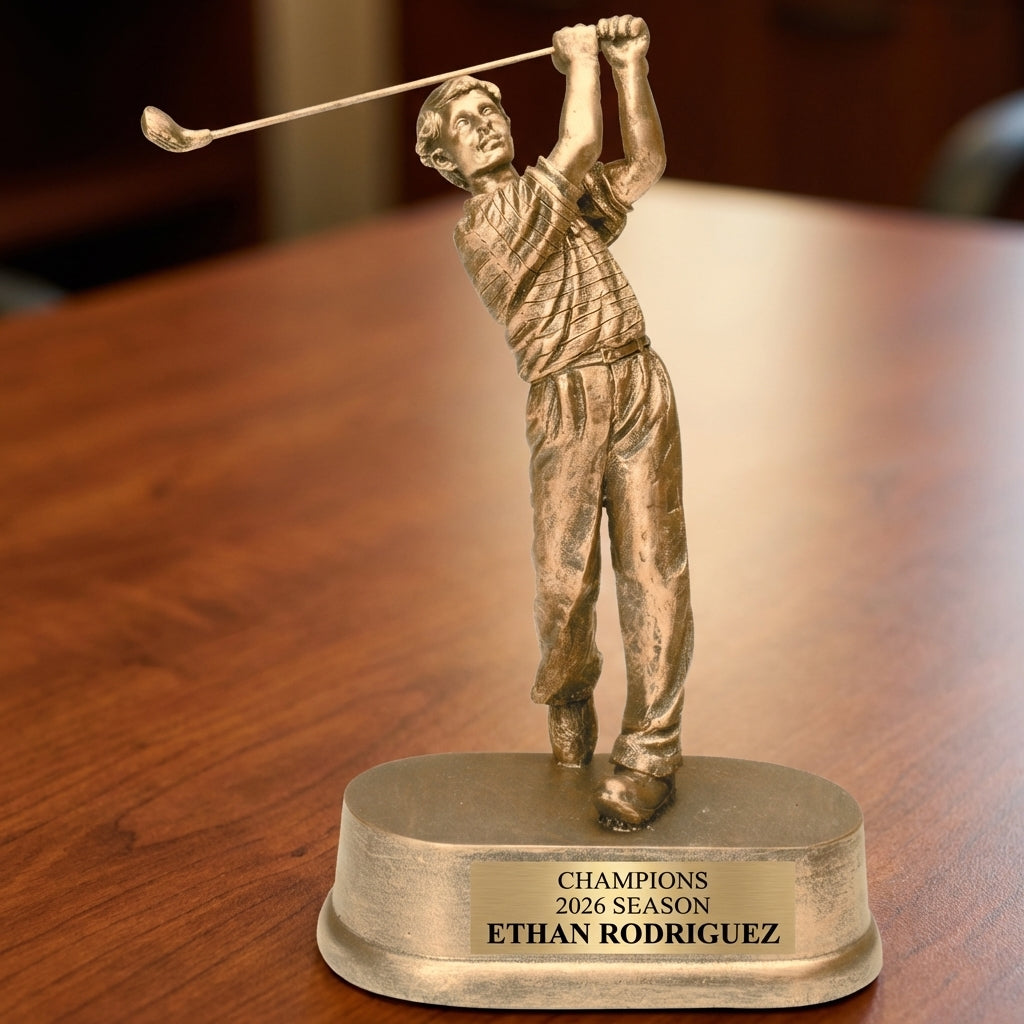 Personalized Golf Trophy 8.75" - Custom Engraved JDS for Team, Coach & MVP - View 2