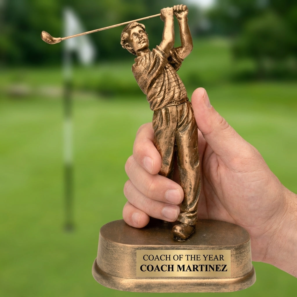 Personalized Golf Trophy 8.75" - Custom Engraved JDS for Team, Coach & MVP - View 5