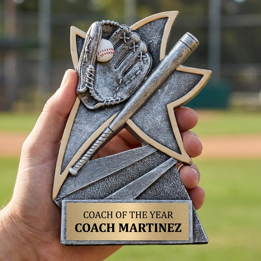 Personalized Sports Trophy 5.5" - Custom Engraved JSR for Team, Coach & MVP - View 5