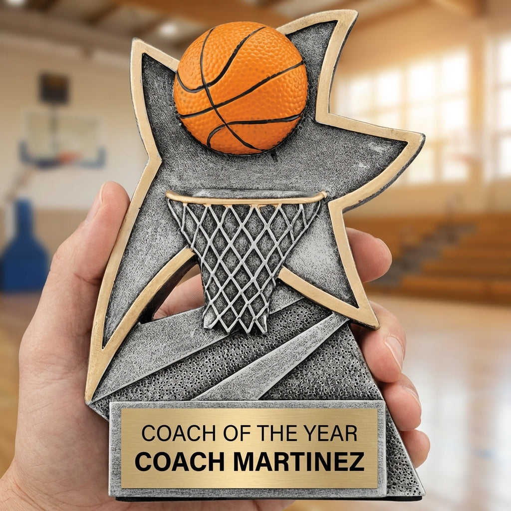 Personalized Sports Trophy 5.5" - Custom Engraved JSR for Team, Coach & MVP - View 5