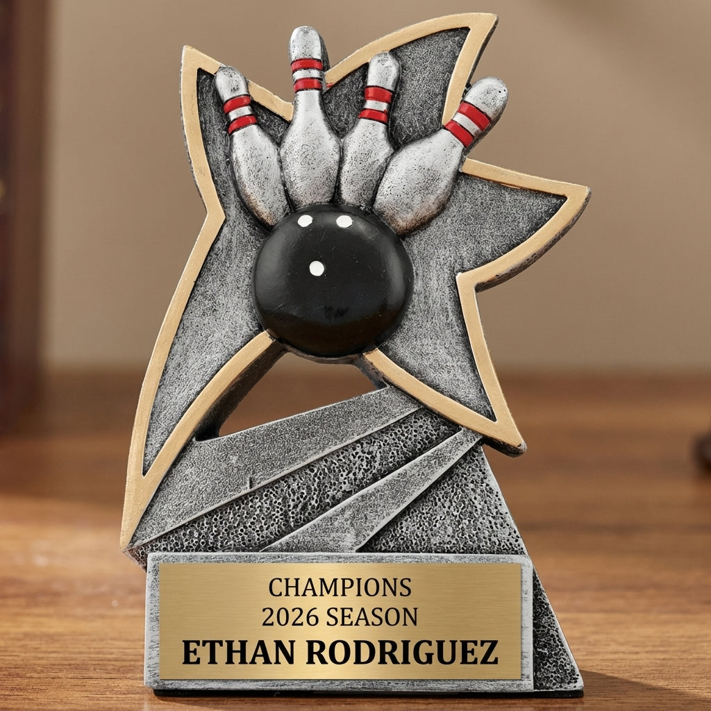 Personalized Bowling Trophy 5.5" - Custom Engraved JSR for Team, Coach & MVP - View 2
