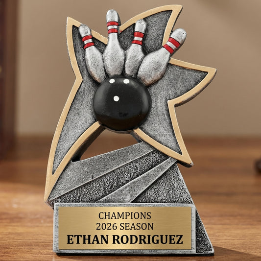 Personalized Bowling Trophy 5.5" - Custom Engraved JSR for Team, Coach & MVP - View 2