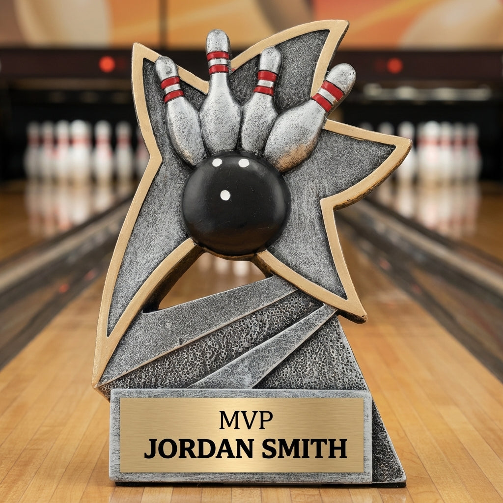 Personalized Bowling Trophy 5.5" - Custom Engraved JSR for Team, Coach & MVP - View 3