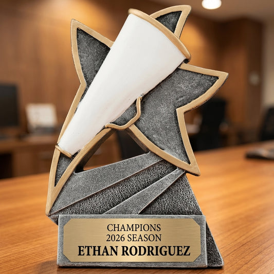 Personalized Cheer Trophy 5.5" - Custom Engraved JSR for Team, Coach & MVP - View 2