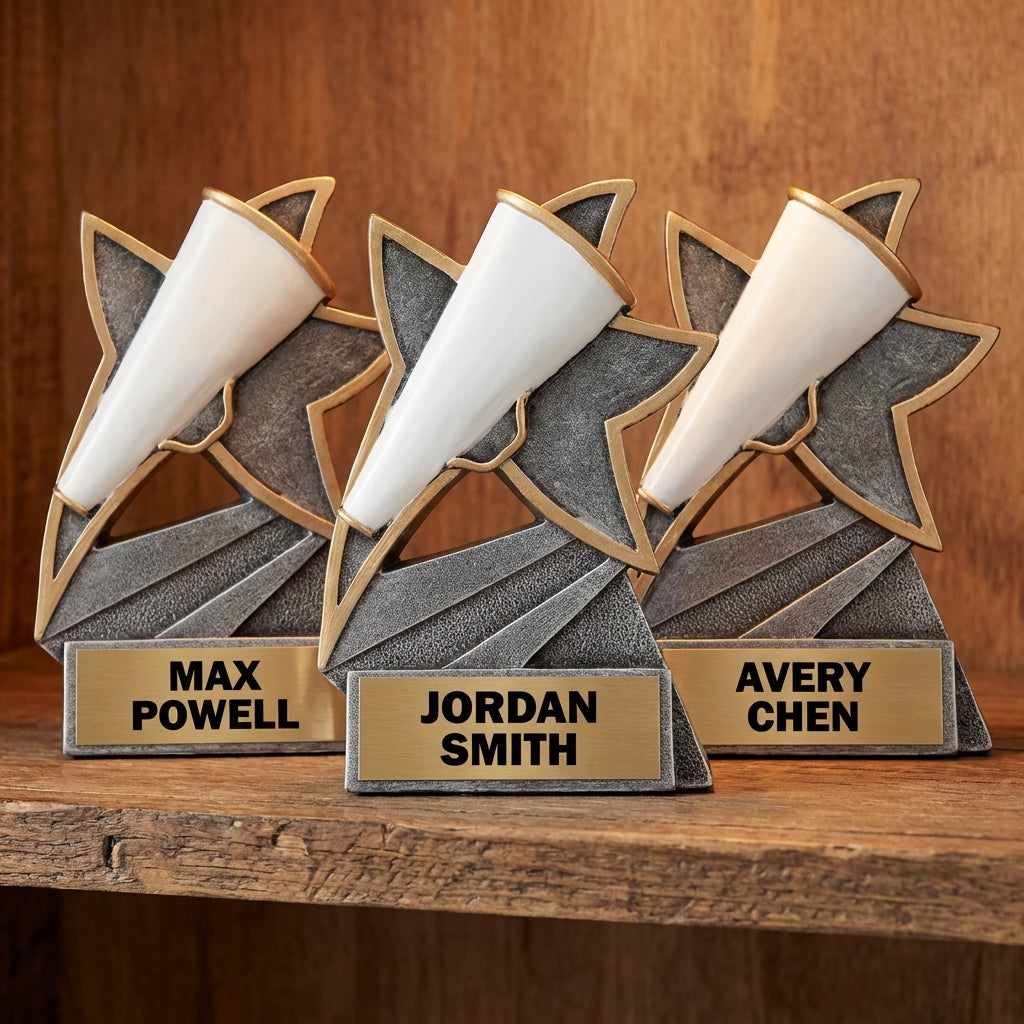 Personalized Cheer Trophy 5.5" - Custom Engraved JSR for Team, Coach & MVP - View 4