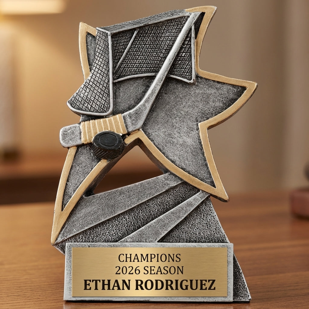 Personalized Hockey Trophy 5.5" - Custom Engraved JSR for Team, Coach & MVP - View 2