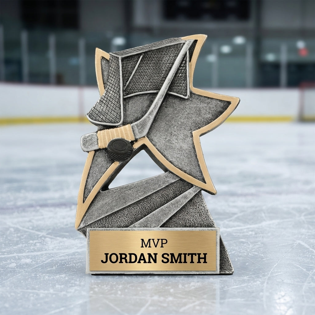 Personalized Hockey Trophy 5.5" - Custom Engraved JSR for Team, Coach & MVP - View 3