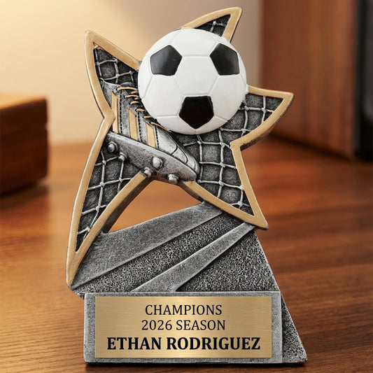 Personalized Soccer Trophy 5.5" - Custom Engraved JSR for Team, Coach & MVP - View 2