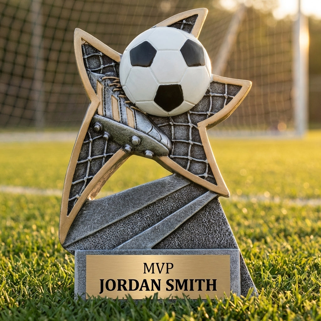 Personalized Soccer Trophy 5.5" - Custom Engraved JSR for Team, Coach & MVP - View 3