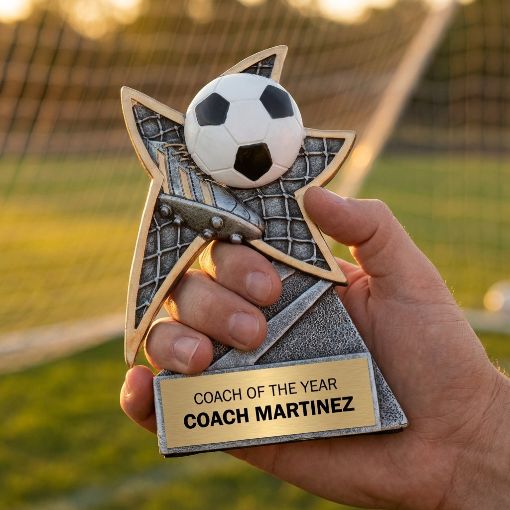 Personalized Soccer Trophy 5.5" - Custom Engraved JSR for Team, Coach & MVP - View 5