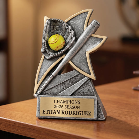 Personalized Softball Trophy 5.5" - Custom Engraved JSR for Team, Coach & MVP - View 2