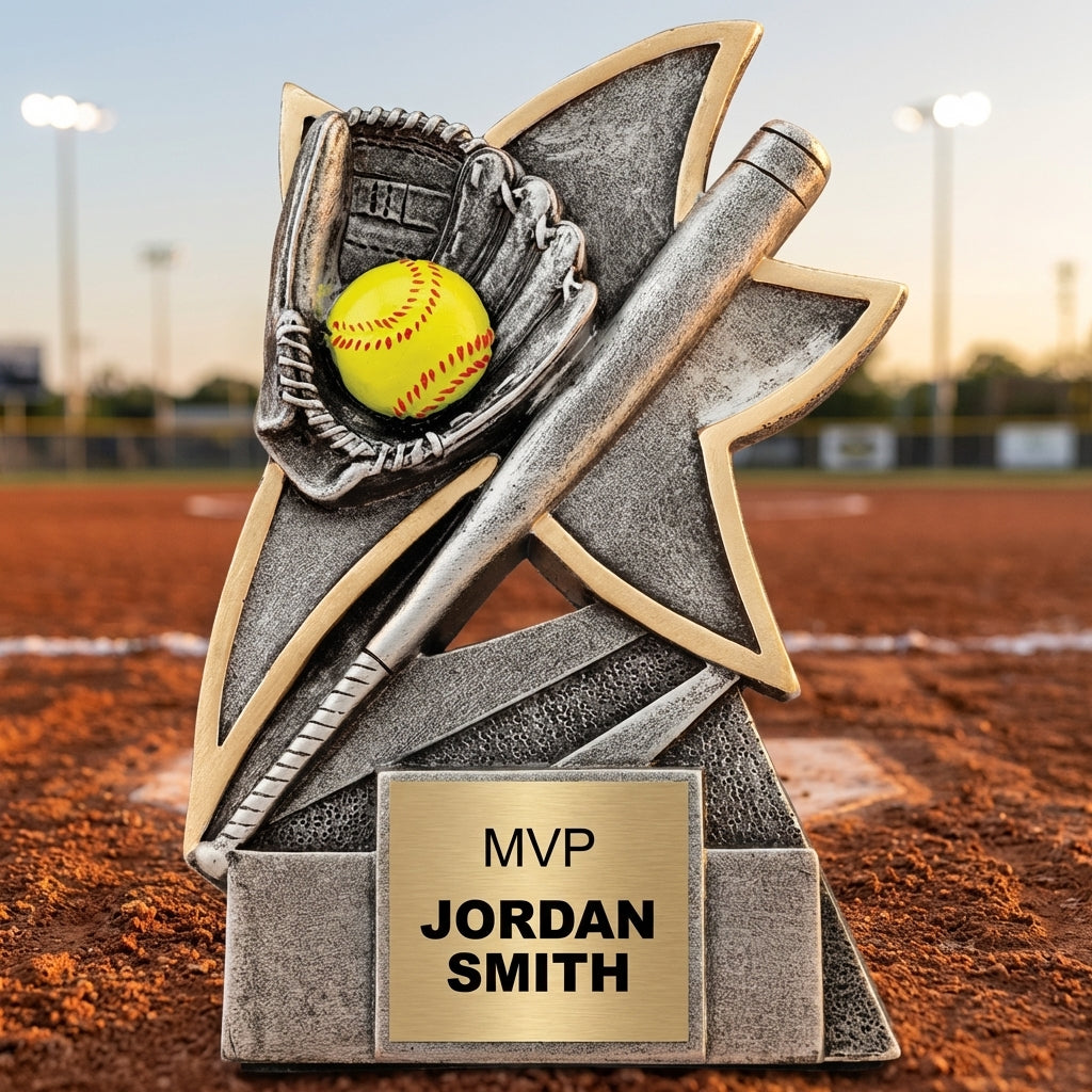 Personalized Softball Trophy 5.5" - Custom Engraved JSR for Team, Coach & MVP - View 3