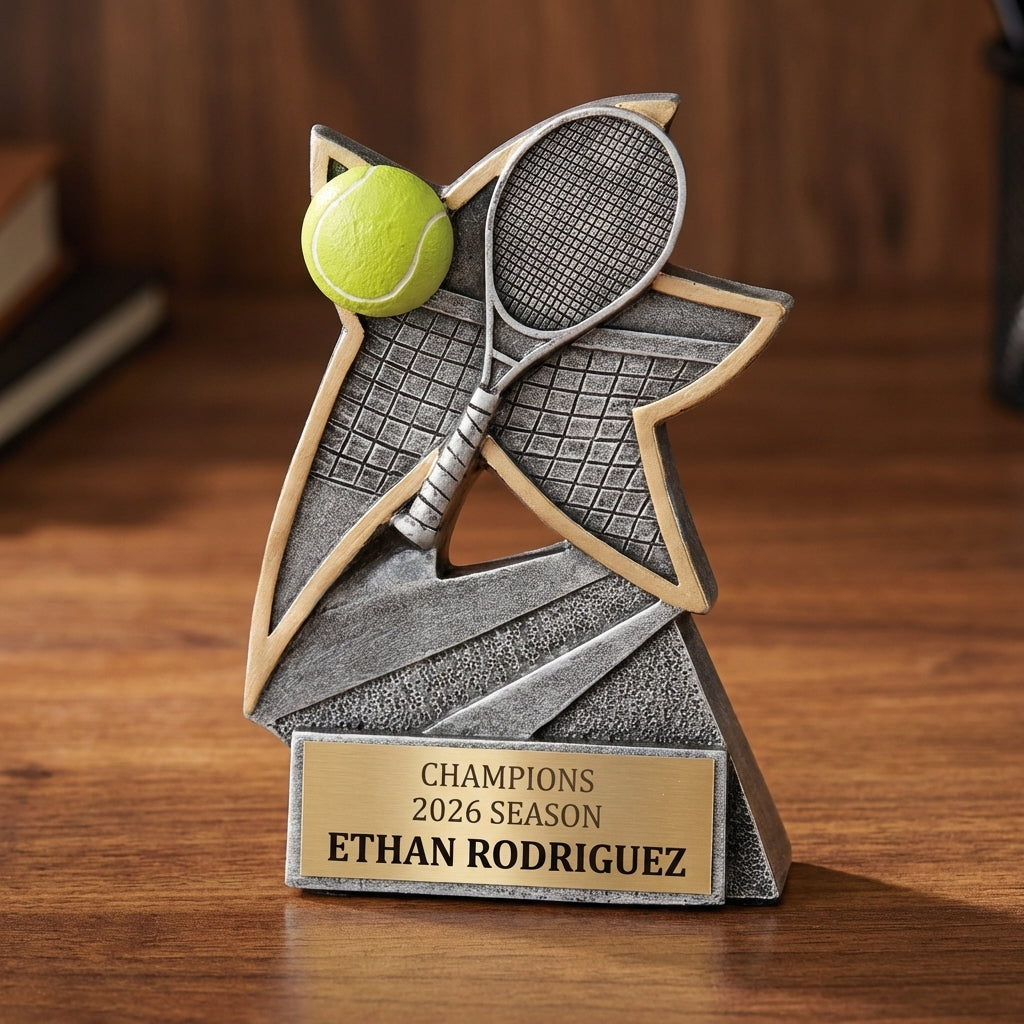 Personalized Tennis Trophy 5.5" - Custom Engraved JSR for Team, Coach & MVP - View 2