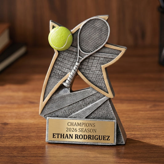 Personalized Tennis Trophy 5.5" - Custom Engraved JSR for Team, Coach & MVP - View 2