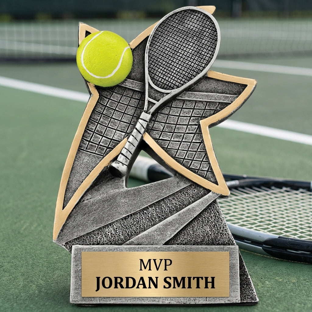 Personalized Tennis Trophy 5.5" - Custom Engraved JSR for Team, Coach & MVP - View 3