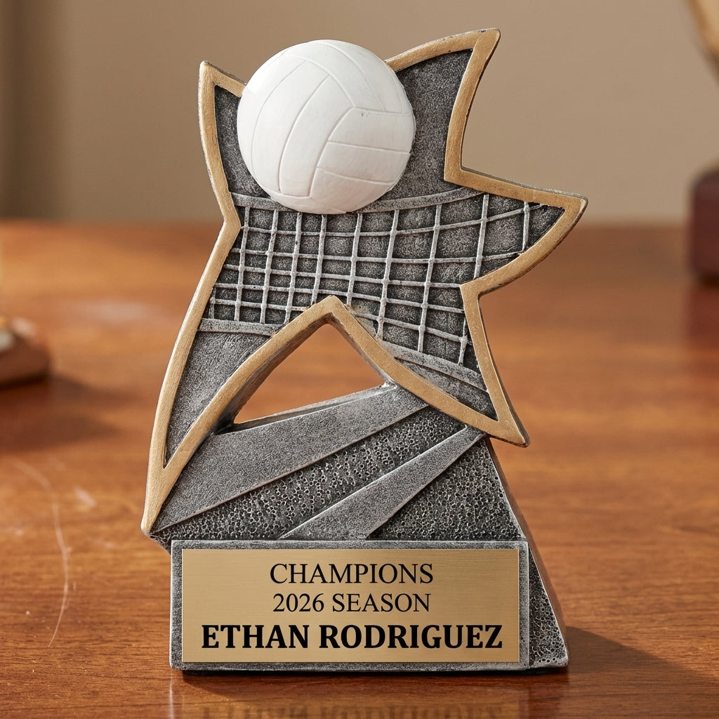 Personalized Volleyball Trophy 5.5" - Custom Engraved JSR for Team, Coach & MVP - View 2