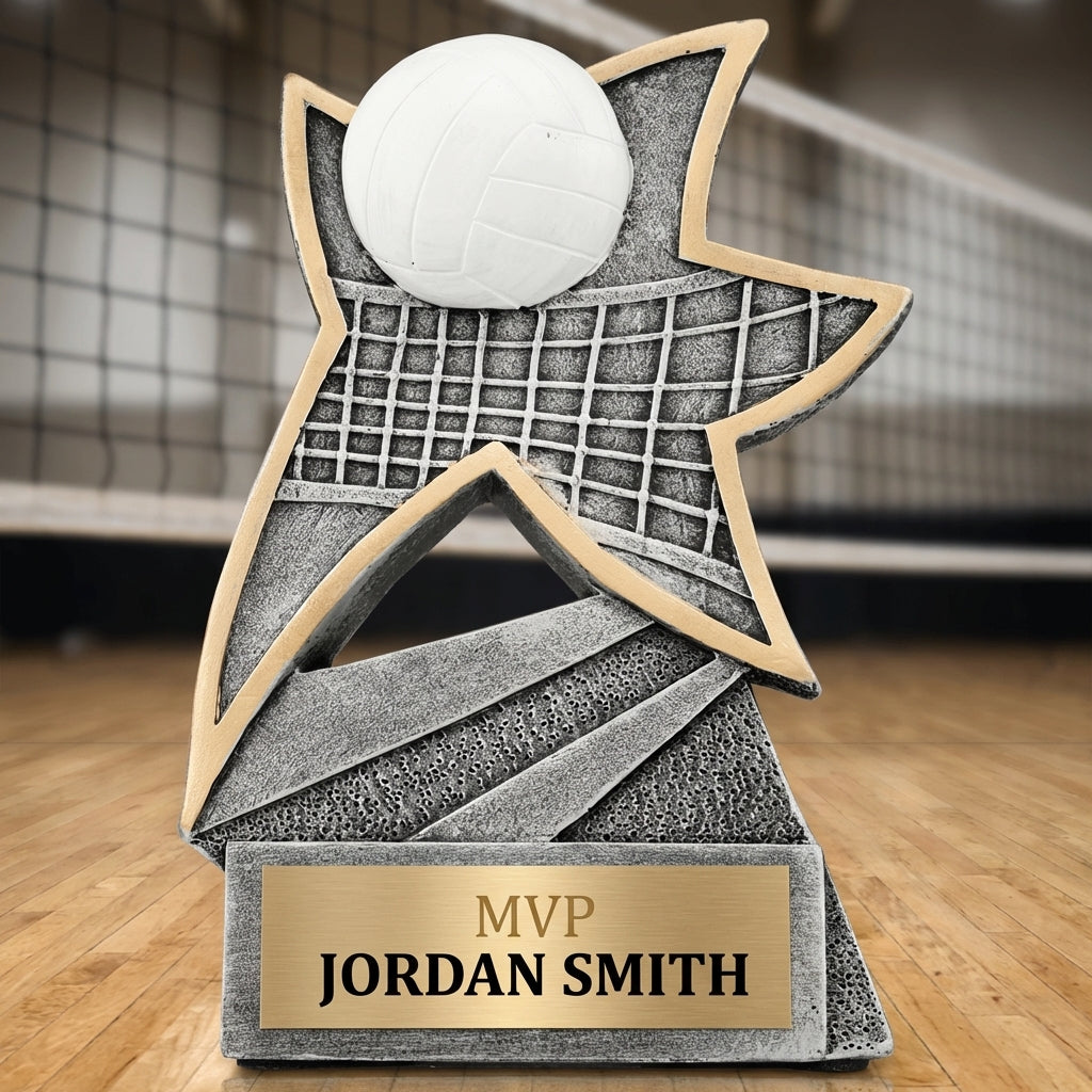 Personalized Volleyball Trophy 5.5" - Custom Engraved JSR for Team, Coach & MVP - View 3