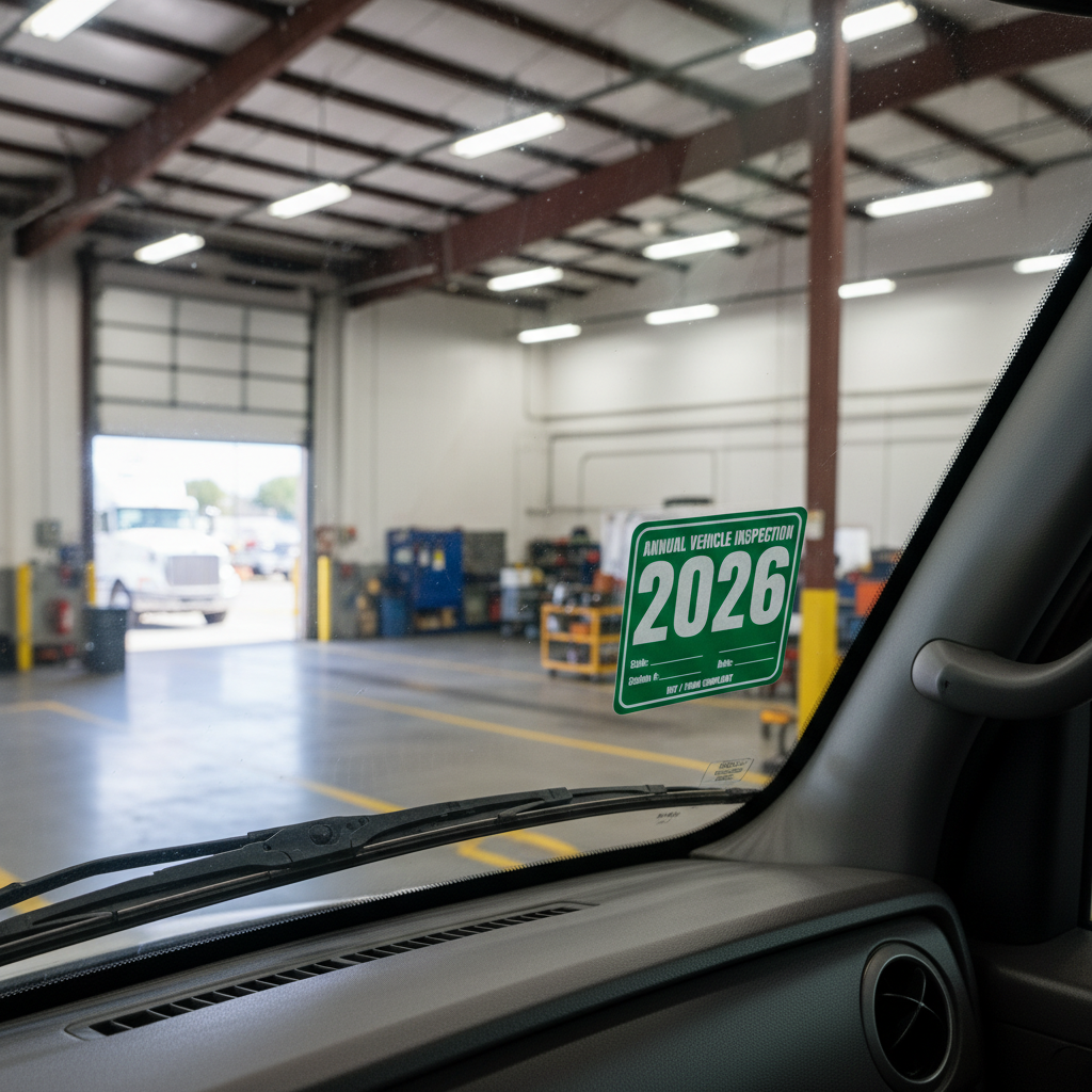 Annual Vehicle Inspection Stickers - 10 Pack - Weatherproof Vinyl - detail view