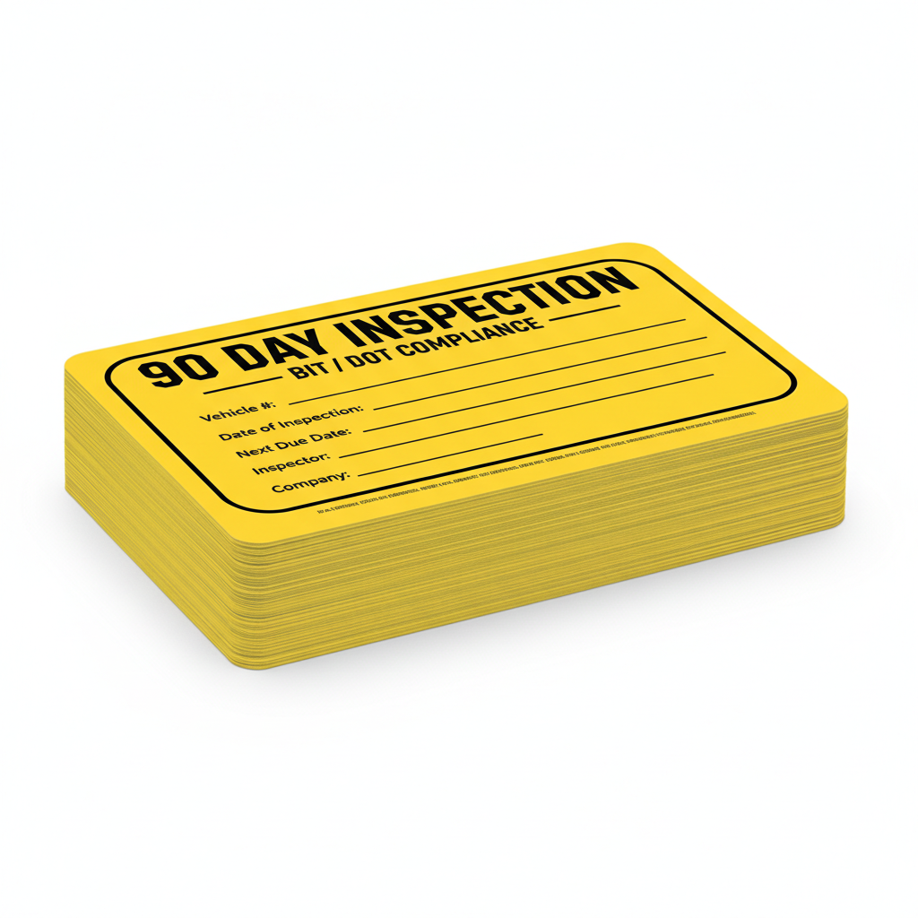 DOT 90-Day Inspection Labels - 50 Pack - Weatherproof Vinyl