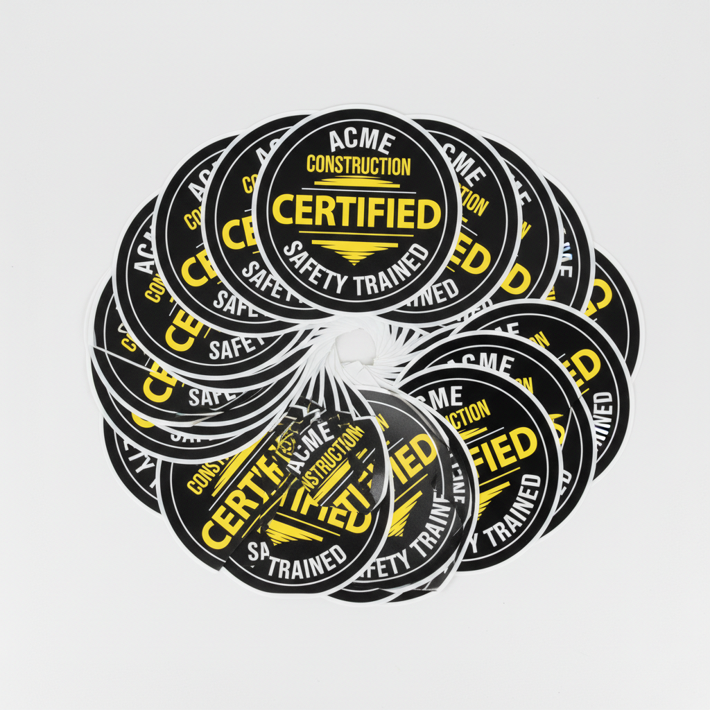 Hard Hat Stickers - Company Branded - 10 Pack - Weatherproof Vinyl