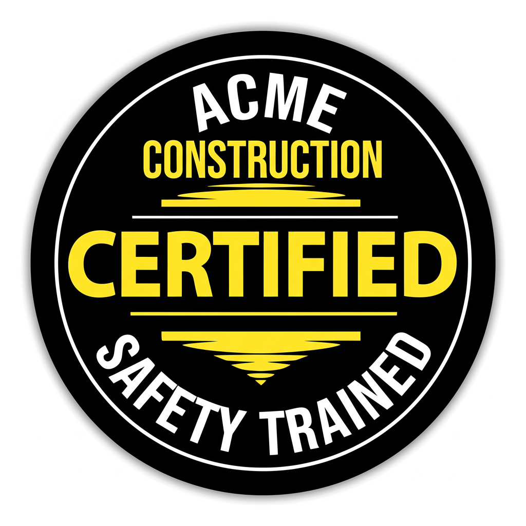 Hard Hat Stickers - Company Branded - 50 Pack - Weatherproof Vinyl
