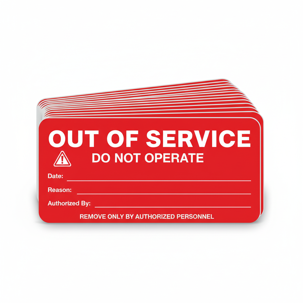 Out of Service / Do Not Operate Tags - 50 Pack - Weatherproof Vinyl