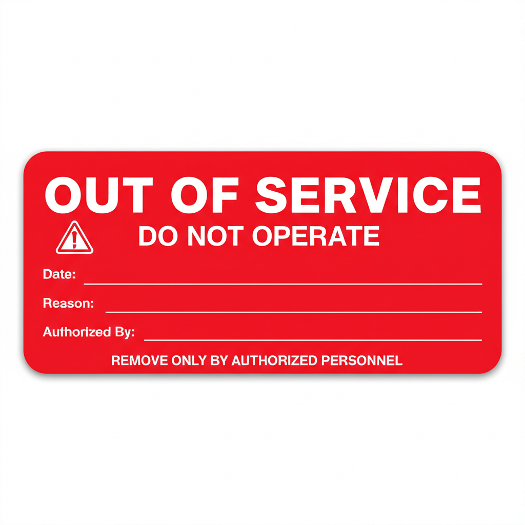 Out of Service / Do Not Operate Tags - 50 Pack - Weatherproof Vinyl