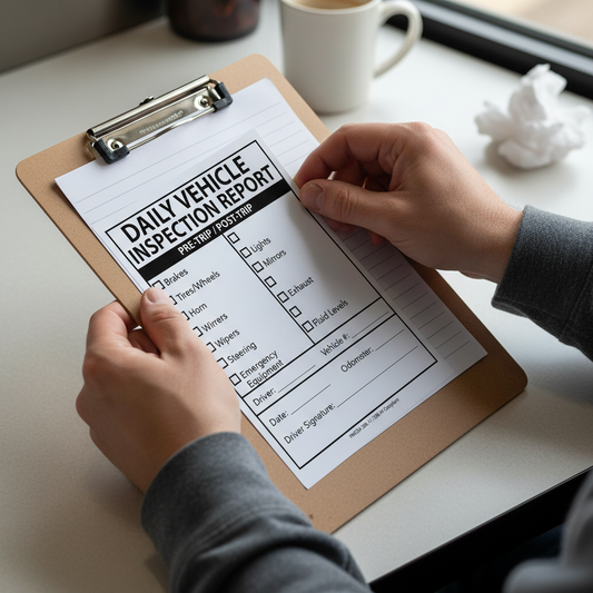 Pre-Trip / Post-Trip Daily Inspection Forms - 25 Pack - Weatherproof Vinyl