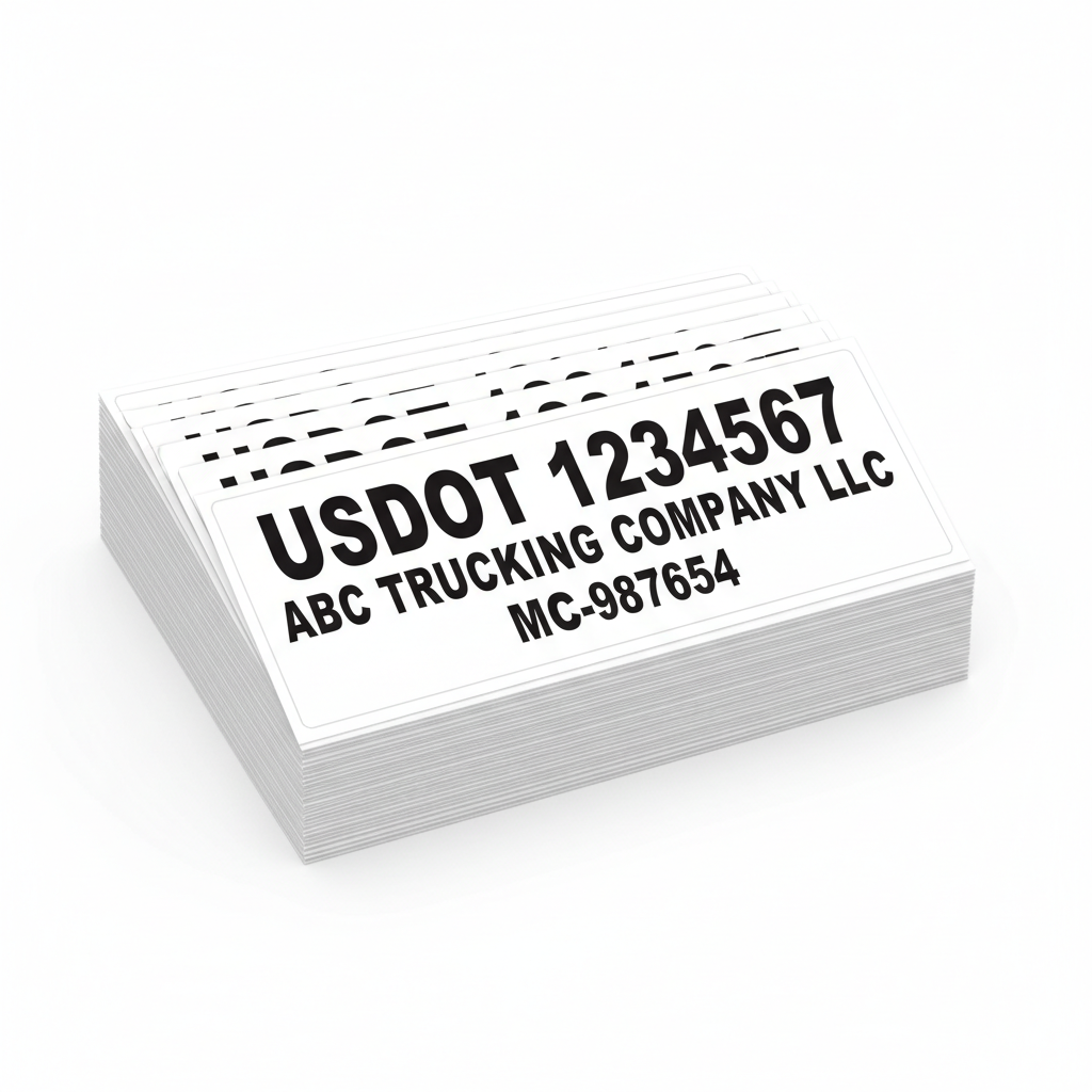 USDOT Number & Company Name Decals - 5 Pack - Weatherproof Vinyl
