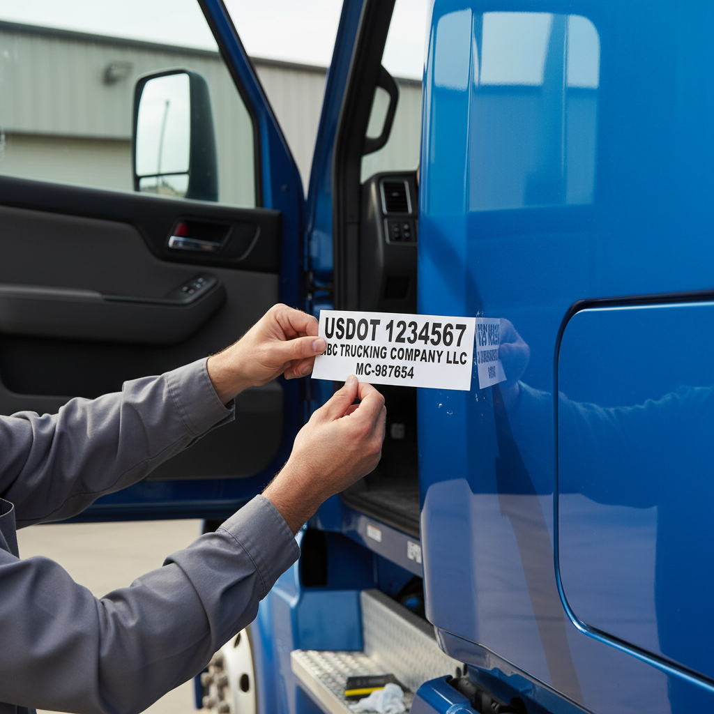 USDOT Number & Company Name Decals - 10 Pack - Weatherproof Vinyl