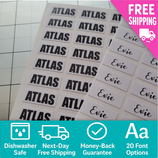 Personalized Back to School Name Stickers for Kids - Small Waterproof Name Labels for Daycare, School, and More! Dishwasher Safe