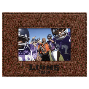 Personalized Football Coach Photo Frame with Engraved Wording – Custom Team Name, Year & Coach Gift – Football Texture Picture Frame – Senior, MVP, or End-of-Season Gift