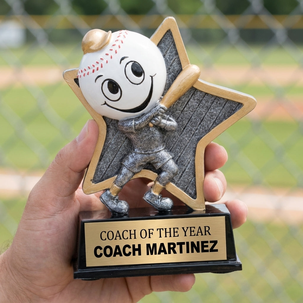 Personalized Sports Trophy 5" - Custom Engraved LPR for Team, Coach & MVP - View 5